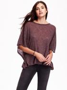 Old Navy Sweater Knit Poncho Size M/l - Red Wine Vinegar