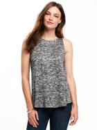 Old Navy Sweater Knit Keyhole Back Swing Tank For Women - Grey Marl