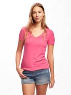 Old Navy Semi Fitted V Neck Tee For Women - In The Pink