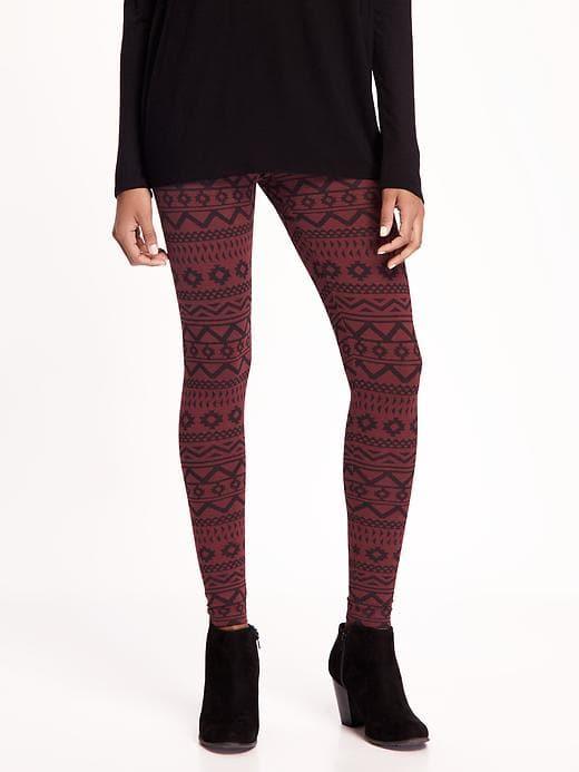 Old Navy Womens Patterned Leggings For Women Aztec Wine Geo Size M