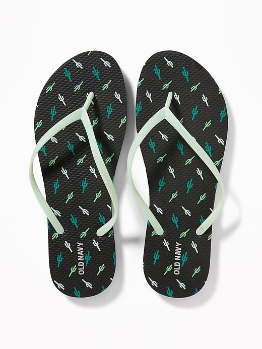 Old Navy Womens Patterned Flip-flops For Women Cactus Size 8