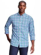 Old Navy Regular Fit Classic Plaid Shirt For Men - Very Peri