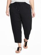 Old Navy Womens Plus-size Mid-rise Soft Utility Cropped Pants Black Size 2x