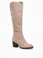 Old Navy Tall Sueded Boots For Women - Taupe