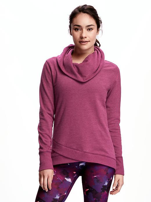 Old Navy Go Dry Long Sleeve Funnel Neck Tunic For Women - Lingonberry Jam