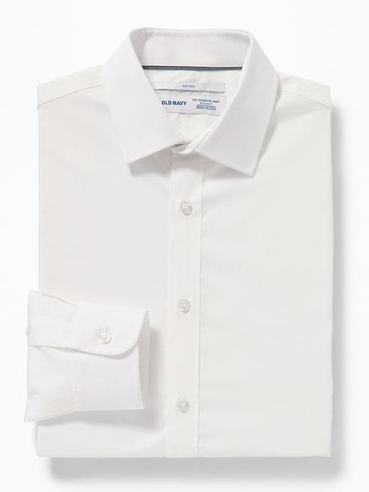 Old Navy Mens Regular-fit Built-in Flex Signature Non-iron Shirt For Men White Dobby Size Xxxl