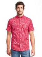 Old Navy Classic Slim Fit Poplin Shirt For Men - Fun In The Sun