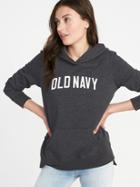 Old Navy Womens Logo-graphic Pullover Hoodie For Women Dark Charcoal Gray Size M