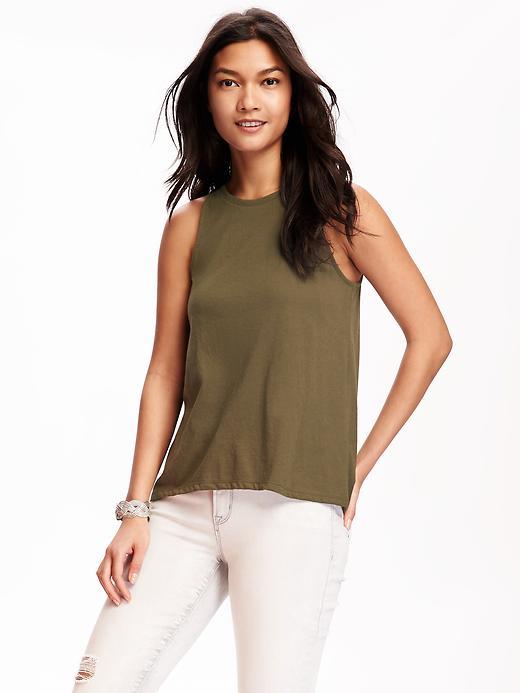 Old Navy Relaxed High Neck Tank For Women - Pasture Present