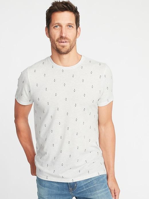 Old Navy Mens Soft-washed Printed Crew-neck Tee For Men Penguins Size L