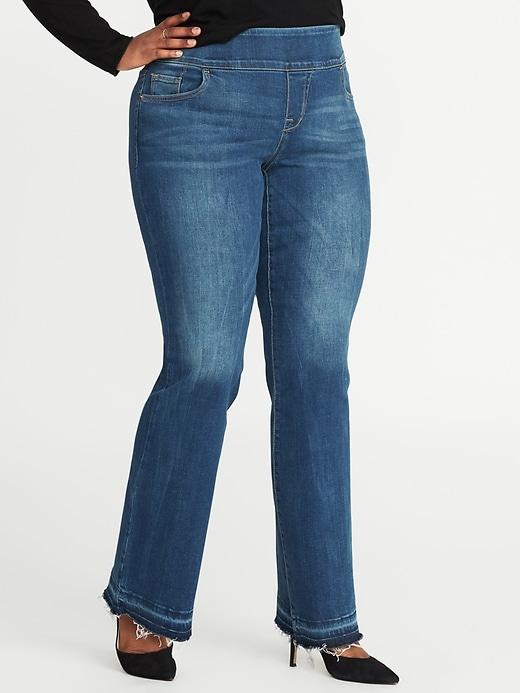 Old Navy Womens Smooth & Comfort High-rise Plus-size Rockstar Boot-cut Jeans Medium Wash Size 18