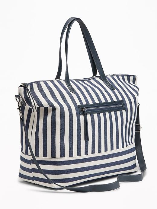 Old Navy Womens Canvas Weekender Tote For Women Navy Stripe Size One Size