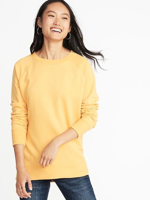 Old Navy Womens French-terry Boyfriend Tunic Sweatshirt For Women Squash Size S