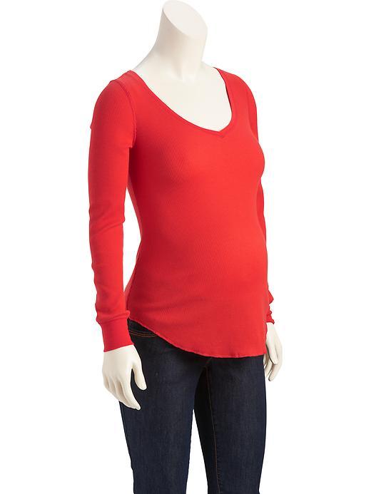 Old Navy Waffle Knit V Neck Tee Size L - Red To Me