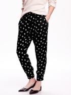 Old Navy Crepe Joggers Size L Tall - Black Print