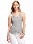 Old Navy Everywear Relaxed Racerback Tank For Women - Heather Gray