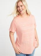 Old Navy Womens Luxe Plus-size Graphic Curved-hem Tee Sunrise To Sunset Size 2x
