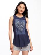 Old Navy High Neck Swing Tank For Women - Lost At Sea Navy