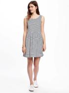 Old Navy Fit & Flare Jersey Knit Dress For Women - Navy Stripe