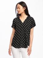Old Navy Relaxed Cocoon Top For Women - Black Print