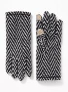 Old Navy Womens Text-friendly Go-warm Performance Fleece Gloves For Women Dark Herringbone Grey Size One Size
