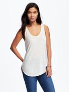 Old Navy Relaxed Curved Hem Scoop Neck Tank For Women - Creme De La Creme