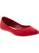 Old Navy Faux Suede Pointed Ballet Flats Size 10 - Red Velvet