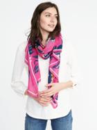 Old Navy Womens Lightweight Printed Scarf For Women Raspberry Island Size One Size