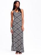 Old Navy Womens Women';s Jersey Tank Maxi Dresses Black Print Size Xl