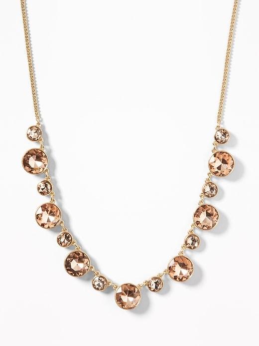 Old Navy  Faux-gem Statement Necklace For Women Light Pink Size One Size