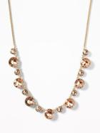Old Navy  Faux-gem Statement Necklace For Women Light Pink Size One Size