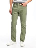 Old Navy Slim Built In Flex Max Twill Five Pocket Pants For Men - Olive Through This