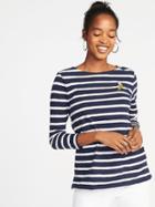 Old Navy Womens Relaxed Graphic Mariner-stripe Tee For Women Parrot Size Xxl