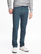 Old Navy Slim Built In Flex Sateen Pants For Men - Blue Gray