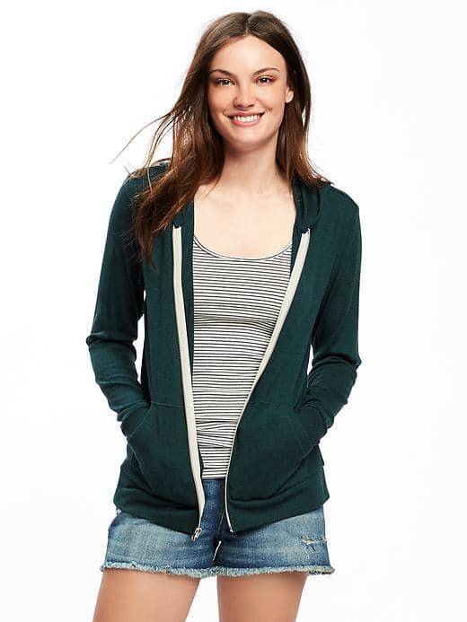 Old Navy Relaxed Lightweight Hoodie For Women - Emerging Emerald