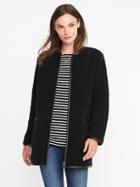 Old Navy Textured Jacquard Cardi Coat For Women - Black