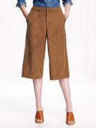 Old Navy Womens Mid-rise Drapey Suede Blend Culotte Pant For Women Camel Size 6