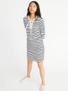 Old Navy Womens Lace-yoke French-terry Dress For Women Navy Stripe Size S