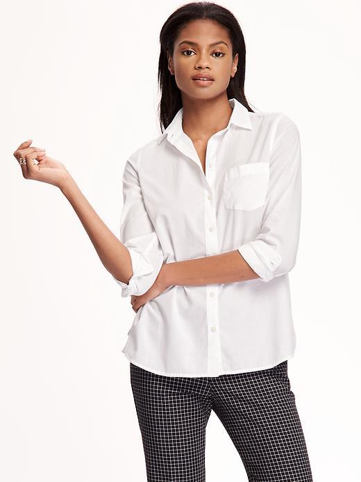 Old Navy Classic White Shirt For Women - Bright White