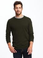 Old Navy Mens Crew-neck Sweater For Men Olive Heather Size S
