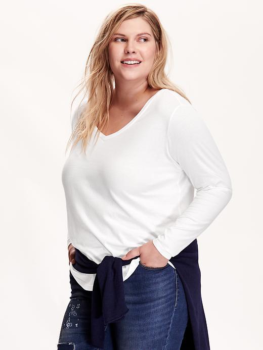 Old Navy Womens Plus Relaxed V Neck Tops Size 3x Plus - Bright White