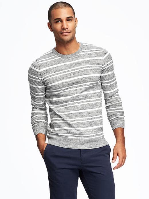 Old Navy Lightweight Crew Neck Pullover For Men - Heather Gray