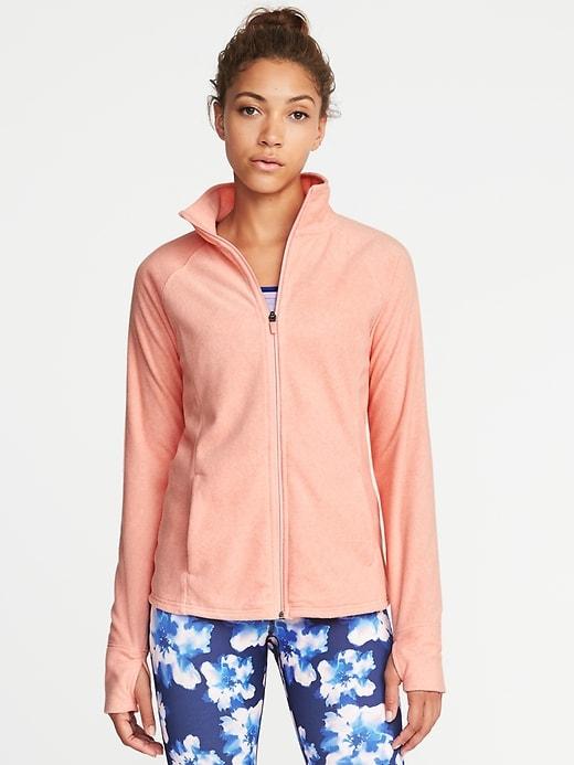 Old Navy Womens Micro Fleece Full-zip Jacket For Women Grapefruit Yellow Size M