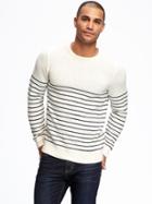 Old Navy Striped Textured Sweater For Men - Creme