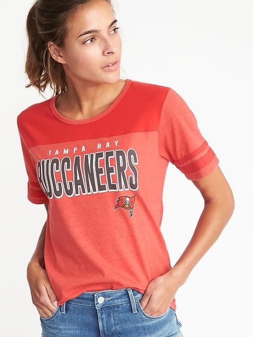 Old Navy Womens Nfl Team Sleeve-stripe Tee For Women Buccaneers Size L