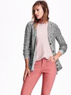 Old Navy Womens Marled Knit Cardigan Size L - Black Marl