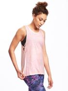 Old Navy Go Dry Lattice Side Tank For Women - Pink Sky
