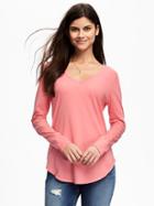 Old Navy Relaxed V Neck Tee For Women - Pink Taffy