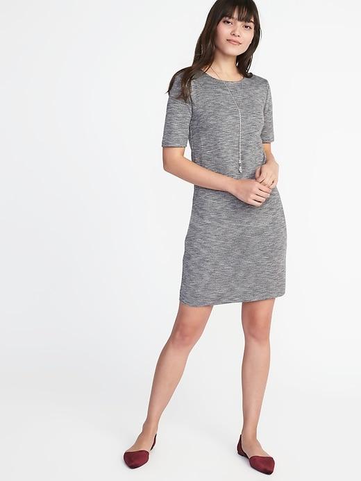 Old Navy Womens Ponte-knit Shift Dress For Women Heather Gray Size M