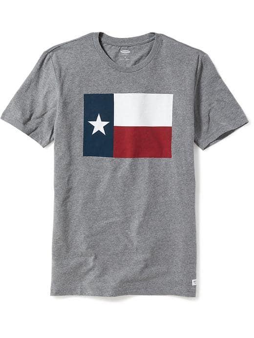 Old Navy Texas Graphic Tee For Men - Dark Heather Gray